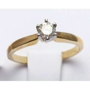  14k Yellow Gold, Moissanite Solitaire Engagement Ring (1 