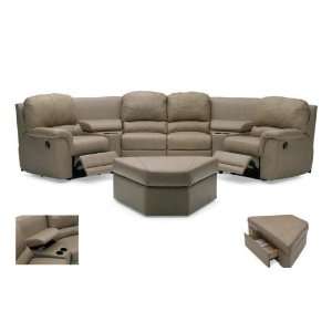    Laurin Leather Match Home Theater Sectional