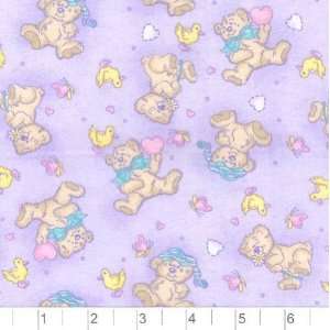   Flannel Teddy Bears Lilac Fabric By The Yard Arts, Crafts & Sewing