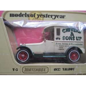  1927 Talbot Van (cream) Chivers Logo Matchbox Model of 