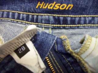 HUDSON JEANS SZ 28X36 THICK STITCHED BACK FLAP POCKETS LOW BOOT HOT 