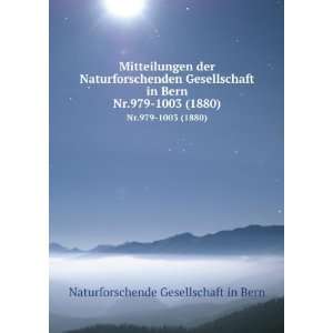 Mitteilungen der Naturforschenden Gesellschaft in Bern. Nr.979 1003 