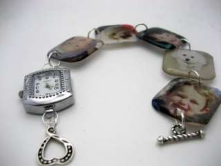 Custom keepsake memory charm bracelet watch with your photos NEW mommy 