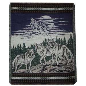  Wolves Howl At The Moon Afghan Throw