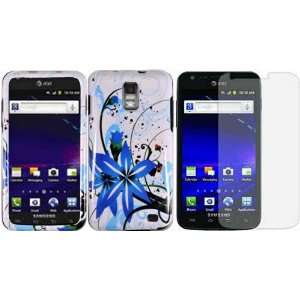  Blue Splash Hard Case Cover+LCD Screen Protector for 
