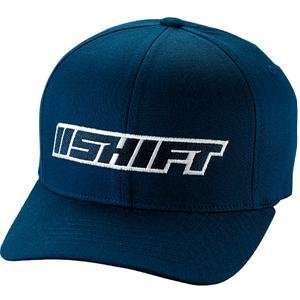    Shift Racing Text Flexfit Hat   Small/Medium/Navy Automotive