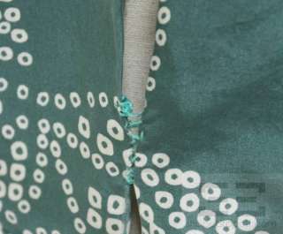 BCBG Max Azria Teal & Brown Silk Print Sleeveless Dress Size 2  