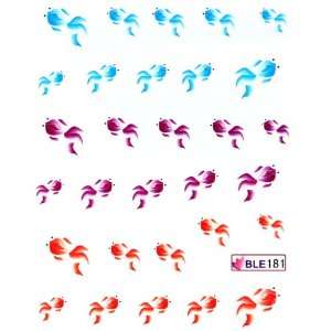   decals the hydroplaning nail stickers three color goldfish Beauty
