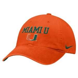  Nike Miami Hurricanes Orange Local Campus Hat Sports 