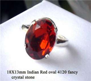 Swarovski crystal Indian Red Oval ring S.Silver Q/8US  