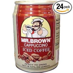 Mr. Brown Iced Coffee, Cappuccino, 8.12 Ounce (Pack of 24)  