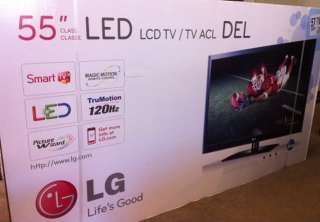 NEW LG 55LV5500 LED LCD SMART HDTV 55 1080p 120Hz 719192580176  