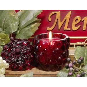  Wine Merlot Candle with Grape Glass   Wine