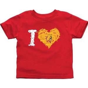   Ferris State Bulldogs Toddler iHeart T Shirt   Red