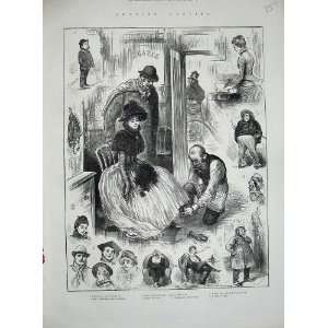  1885 Ice Skating People Children Party Ludlow Old Print 