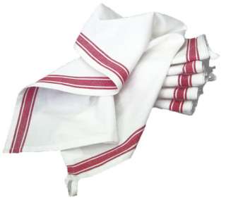 Aunt Marthas Marthas Vintage Style Stripe Dish Tea Towels Red  