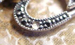 Marcasite Accented / Sterling Silver Fashion HEART Link Bracelet ~ in 