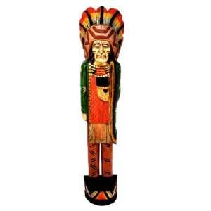  6.5 Foot Solid Wood Cigar Store Indian