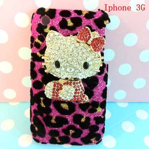 Bling Leopard HelloKitty Case Cover for iphone 3G 3GS  