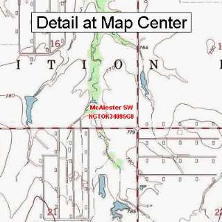 USGS Topographic Quadrangle Map   McAlester SW, Oklahoma (Folded 