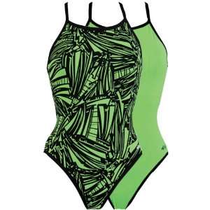   Swimsuit Outside LIME PRINT, Inside LIME SOLID 38