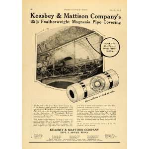 1924 Ad Keasbey Mattison Magnesia Pipe Covering K & M   Original Print 