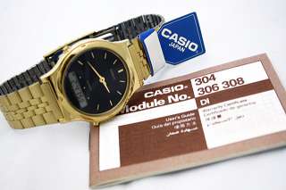 Rare Vintag Casio Dual Time AQ 304 DIGITAL Watch NEW Japan NOS  