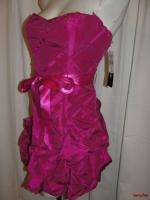   NWT $70 MY MICHELLE Fuchsia Strapless Cocktail Party Dress Size 5 Jrs