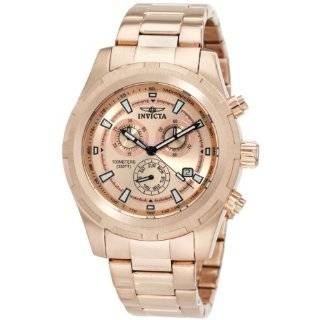 Invicta Mens 7206 Signature Collection Mechanical Skeleton Gold Tone 