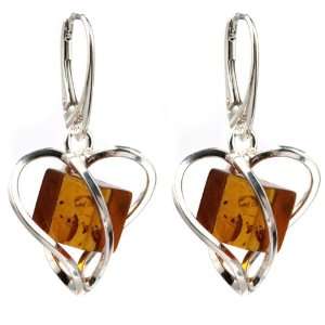 Millennium Collection Baltic Honey Amber and Sterling Silver Heart 