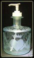 Celtic Heart Love And Knots Art Glass Soap Dispenser  