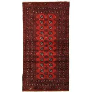  34 x 66 Red Hand Knotted Wool Afghan Rug Furniture 