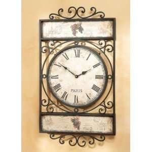  Wine Label Paris Wall Clock Iron Antique Clock Face Roman 