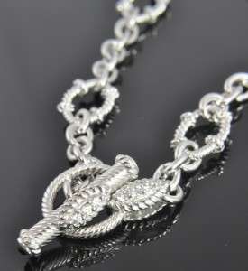   Ripka Sterling Silver Diamonique Lotus Oval Link Toggle Chain Necklace