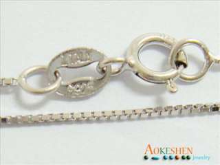 17.7 inch  45cm ITALY Sterling Silver BOX Chain Ladys Tiny Fine 