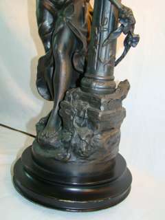 Old FRENCH Art Nouveau JB HIRSCH Figural MOREAU Statue LAMP Collection 