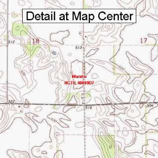  USGS Topographic Quadrangle Map   Manito, Illinois (Folded 