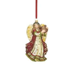   Glass Blown Ornaments Angel with Harp 