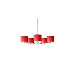   Lighting   32327  MACAO 5 CHAND TINTED RED