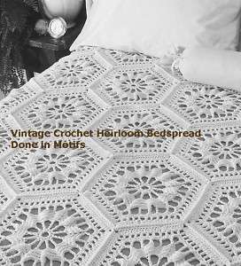 Vtg Bedspread Crochet Pattern ~STUNNING~#CR101  