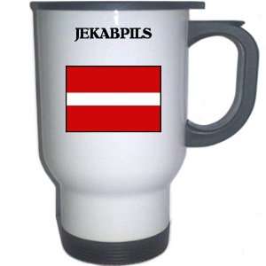  Latvia   JEKABPILS White Stainless Steel Mug Everything 