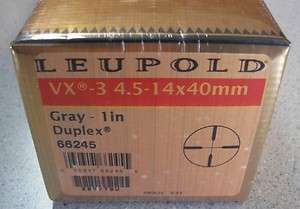 NEW Leupold 66245 VX 3 4.5 14x40mm Rifle Scope Duplex Gunmetal GRAY w 