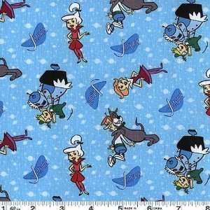  45 Wide The Jetsons Characters Blue Fabric By The Yard 