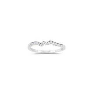    0.15 Cts Diamond Wedding Band in 14K White Gold 5.0 Jewelry