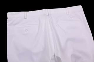 Nike Dri FIT Flat Front Tech Mens Golf Pants White Split Bottom 