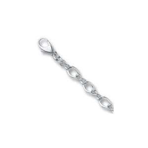 Figaro Heart Charm Bracelet in Sterling Silver Jewelry