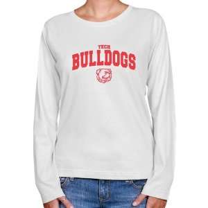 Louisiana Tech Bulldogs Ladies White Logo Arch Long Sleeve Classic Fit 