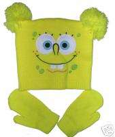 New Spongebob Squarepants winter knit Hat & Mittens Set  