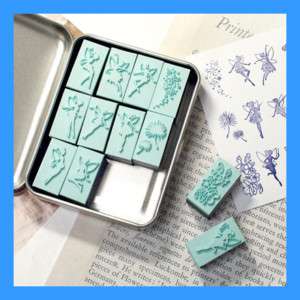 Brand New DIY Rubber Stamp Set in Tin case   Fairy  