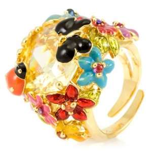  Lissys Flower Cocktail Ring   Canary Emitations Jewelry